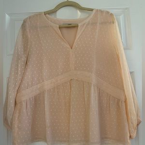 LOFT LP soft pink long sleeve blouse.